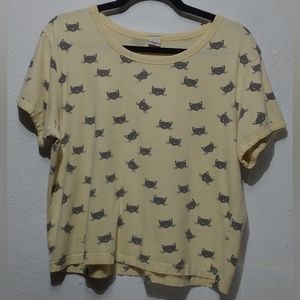 Darling blue Crop Top Shirt Juniors size XL,pale yellow,